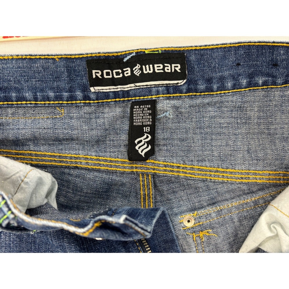 Rocawear baggy wide-leg jeans, vintage Y2K hip-hop size Youth 18 ( 28 x 30 ) - Picture 10 of 13